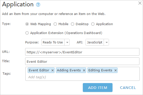 Adding the Event Editor app